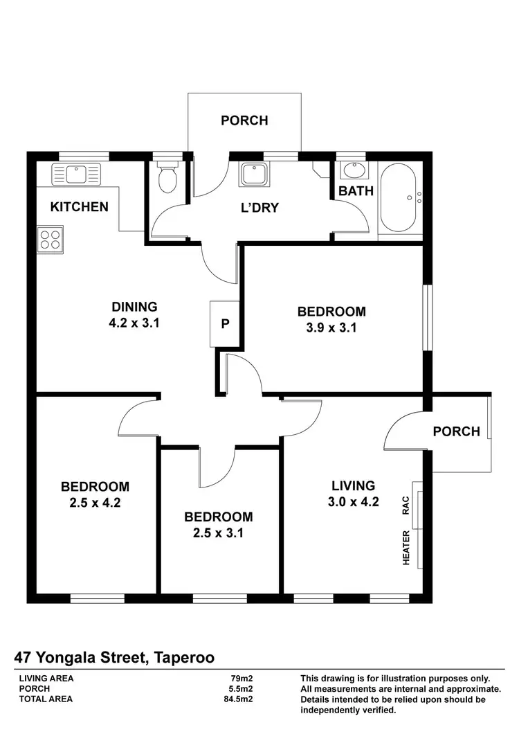 Floorplan of Homely house listing, 47 Yongala Street, Taperoo SA 5017