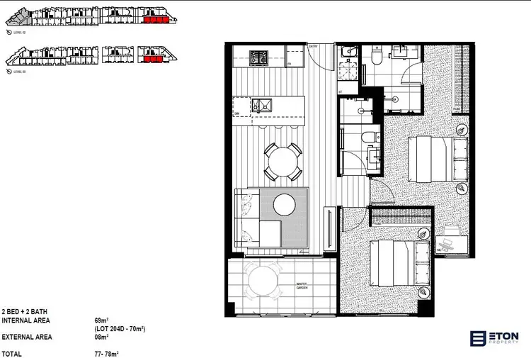 Floorplan of Homely apartment listing, 205D/18 Koolkuna Lane, Hampton VIC 3188