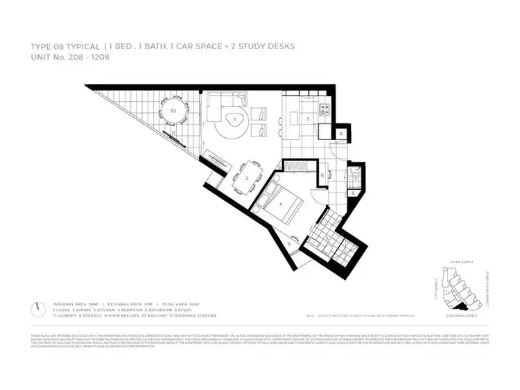 Floorplan of Homely apartment listing, 1208/232 Wellington Road, Kangaroo Point QLD 4169