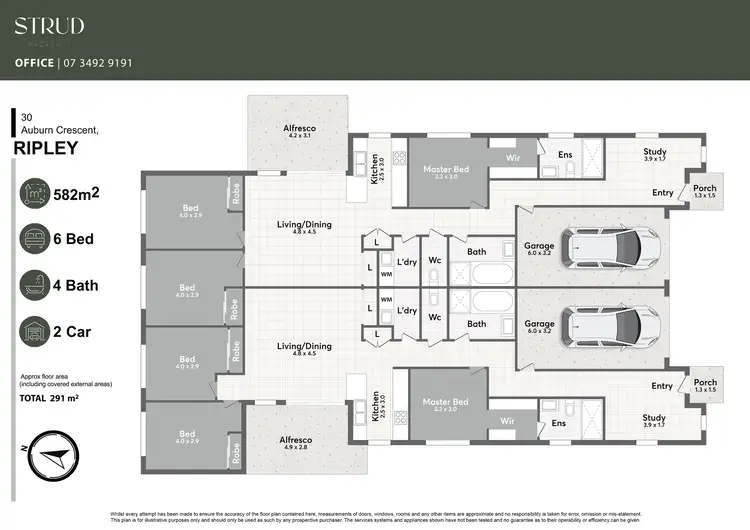 Floorplan of Homely semi-detached listing, 1/30 Auburn Crescent, Ripley QLD 4306