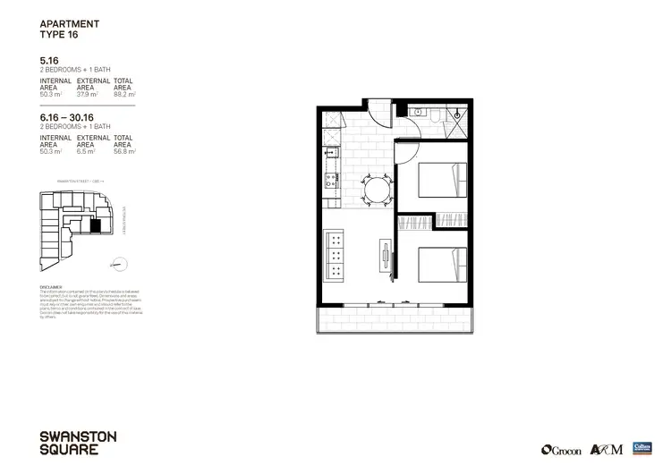 Floorplan of Homely apartment listing, 616/555 Swanston St, Carlton VIC 3053