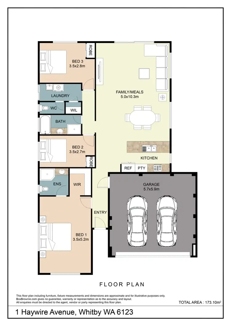 Floorplan of Homely house listing, 1 Haywire Avenue, Whitby WA 6123