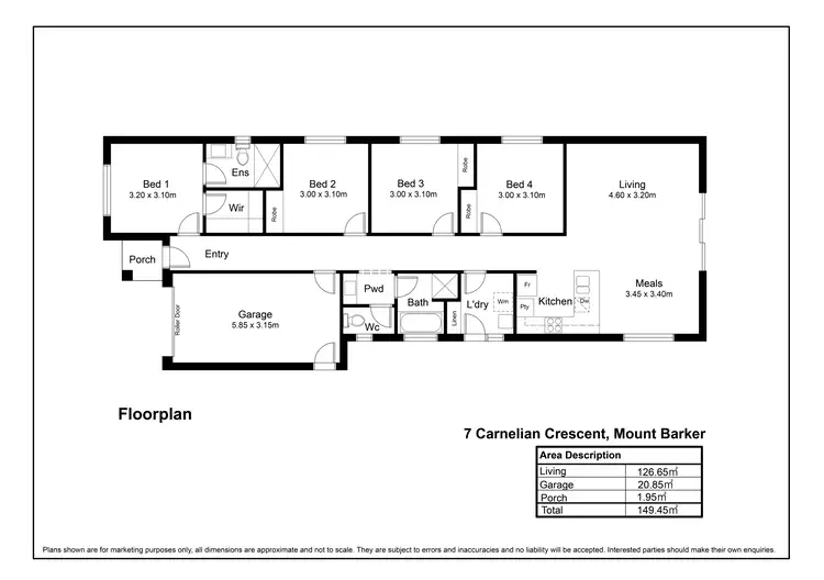 Floorplan of Homely house listing, 7 Carnelian Crescent, Mount Barker SA 5251