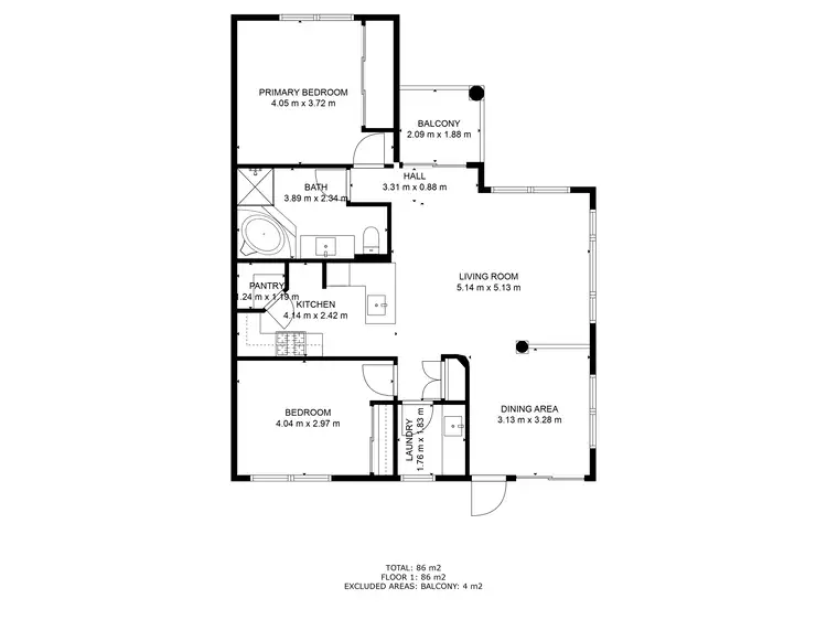 Floorplan of Homely apartment listing, 2A St Pauls Crescent, Joondalup WA 6027