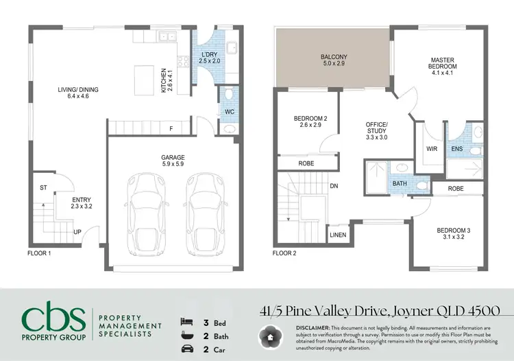 Floorplan of Homely townhouse listing, 41/5 Pine Valley Drive, Joyner QLD 4500