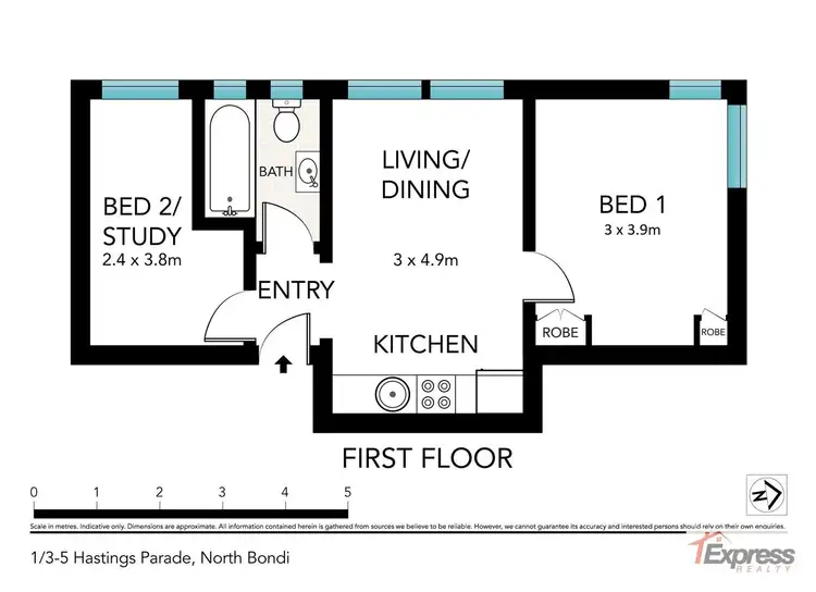Floorplan of Homely apartment listing, 1/3-5 Hastings Parade, Bondi Beach NSW 2026