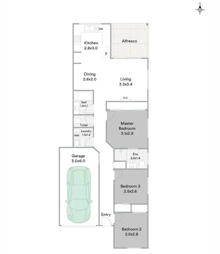 Floorplan of Homely semi-detached listing, 1/4 Awoonga Cres, Morayfield QLD 4506