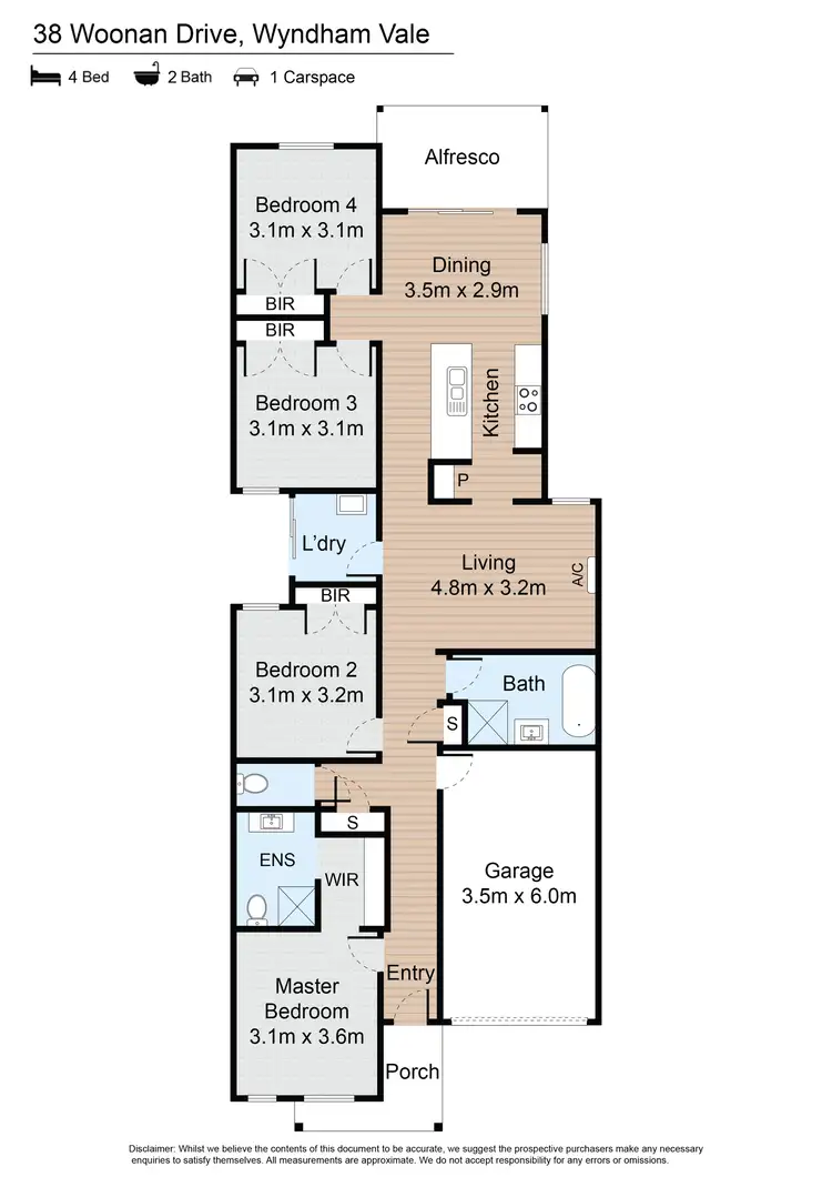 Floorplan of Homely house listing, 38 Woonan Drive, Wyndham Vale VIC 3024