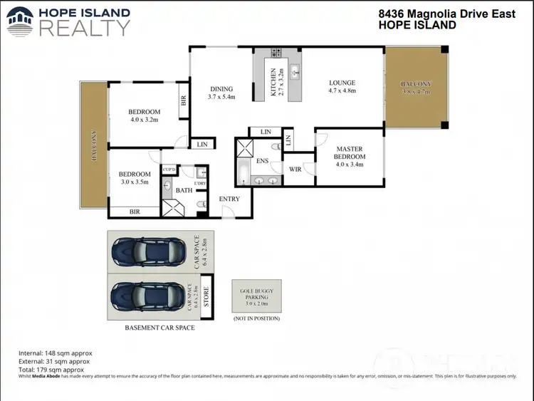 Floorplan of Homely apartment listing, 8436 Magnolia Drive East, Hope Island QLD 4212