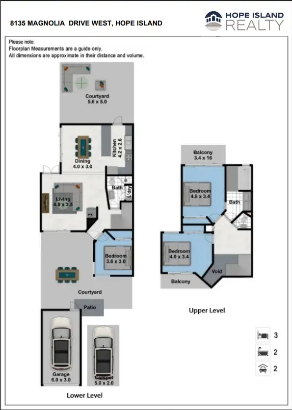 Floorplan of Homely townhouse listing, 8135 Magnolia Dr West, Hope Island QLD 4212