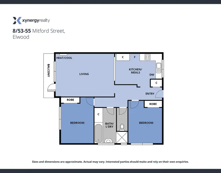 Floorplan of Homely apartment listing, 8/53-55 Mitford Street, Elwood VIC 3184