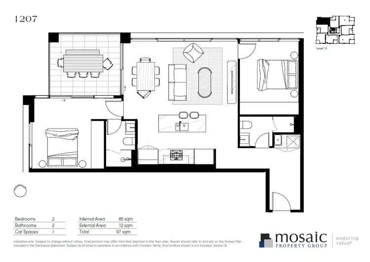 Floorplan of Homely apartment listing, 1207/28 Lissner St, Toowong QLD 4066