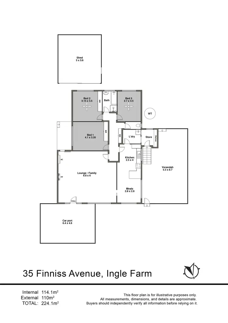Floorplan of Homely house listing, 35 Finniss Avenue, Ingle Farm SA 5098