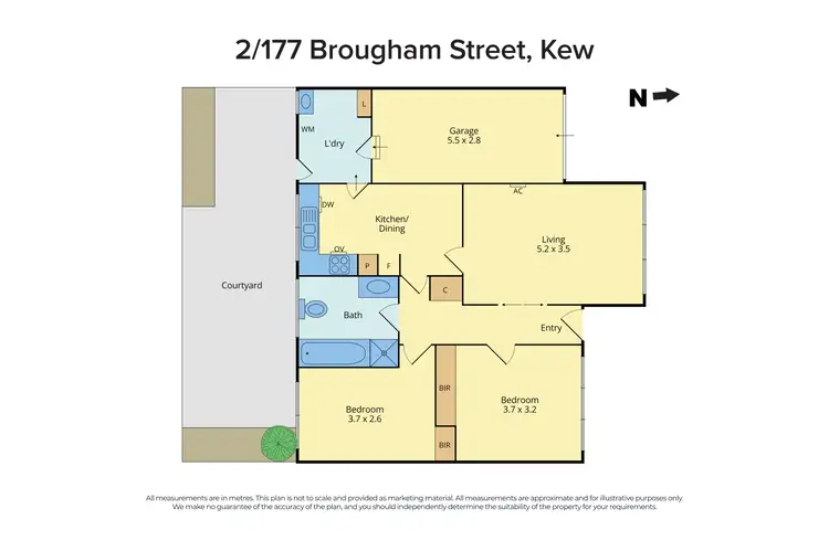 Floorplan of Homely villa listing, 2/177 Brougham Street, Kew VIC 3101
