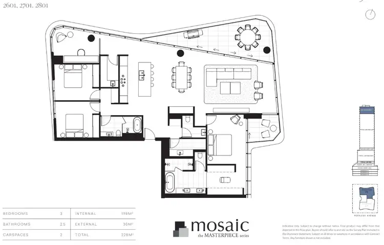 Floorplan of Homely apartment listing, 2801/15 Peerless Ave, Mermaid Beach QLD 4218