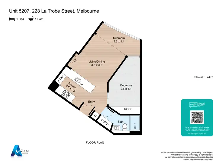 Floorplan of Homely apartment listing, 5207/228 La Trobe Street, Melbourne VIC 3000