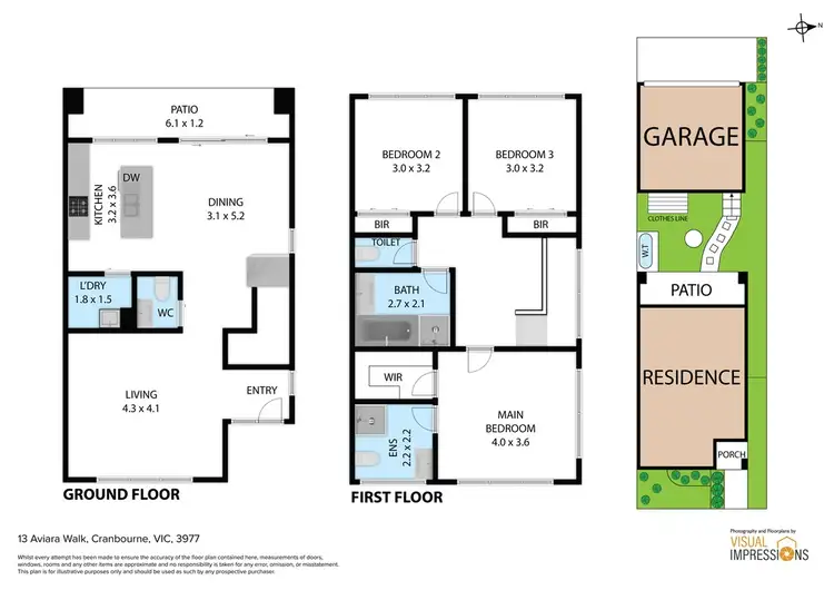 Floorplan of Homely townhouse listing, 13 Aviara Walk, Cranbourne West VIC 3977