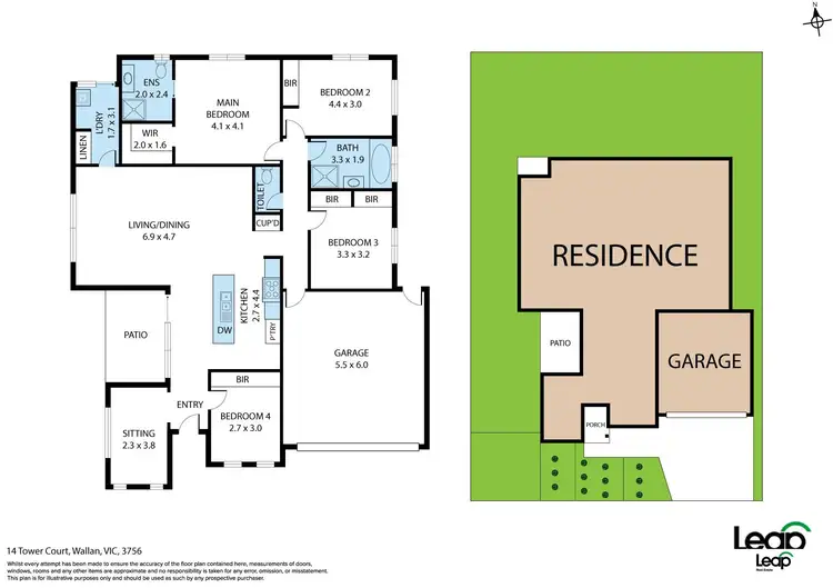 Floorplan of Homely house listing, 14 Tower Court, Wallan VIC 3756