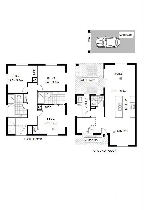 Floorplan of Homely townhouse listing, 4/89 Bower St, Woodville SA 5011