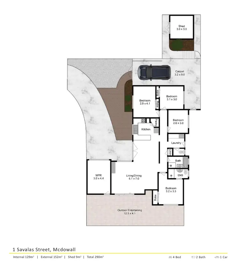 Floorplan of Homely house listing, 1 Savalas Street, Mcdowall QLD 4053