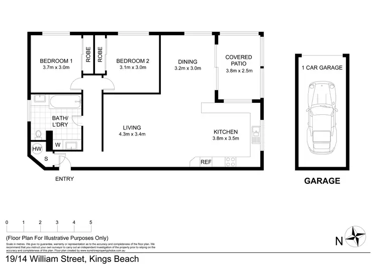 Floorplan of Homely unit listing, 19/14 Queen Street, Kings Beach QLD 4551