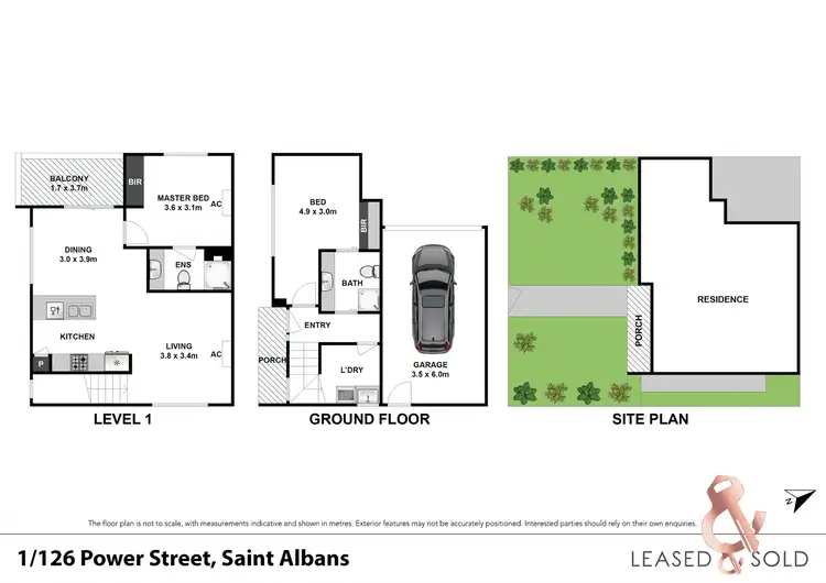 Floorplan of Homely townhouse listing, 1/126 Power Street, St Albans VIC 3021