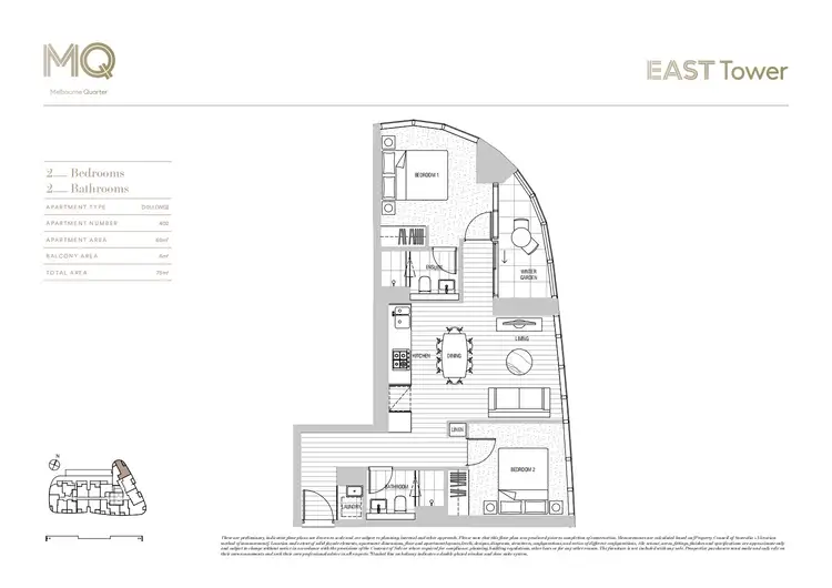 Floorplan of Homely apartment listing, 402/628 Flinders Street, Docklands VIC 3008