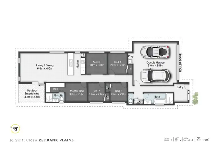 Floorplan of Homely house listing, 10 Swift Close, Redbank Plains QLD 4301