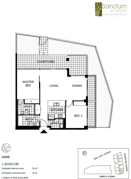 Floorplan of Homely apartment listing, A309/40 Shoreline Drive, Rhodes NSW 2138