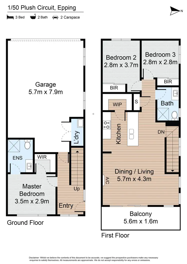 Floorplan of Homely townhouse listing, 1/50 Plush Circuit, Epping VIC 3076