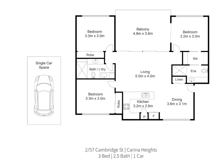 Floorplan of Homely apartment listing, 2/57 Cambridge Street, Carina Heights QLD 4152