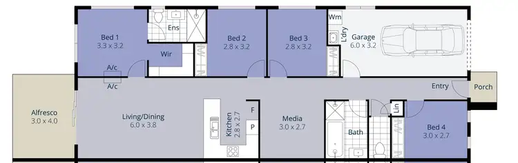 Floorplan of Homely semi-detached listing, 2/36 North Lakes Circuit, Burrum Heads QLD 4659