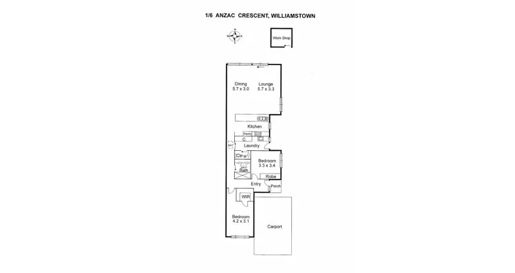 Floorplan of Homely house listing, 1/6 Anzac Crescent, Williamstown VIC 3016