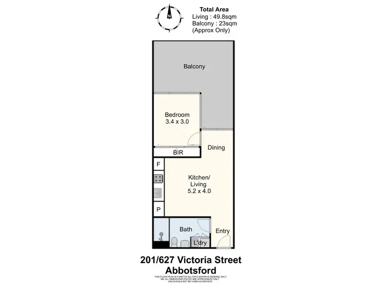 Floorplan of Homely apartment listing, 201/627 Victoria Street, Abbotsford VIC 3067
