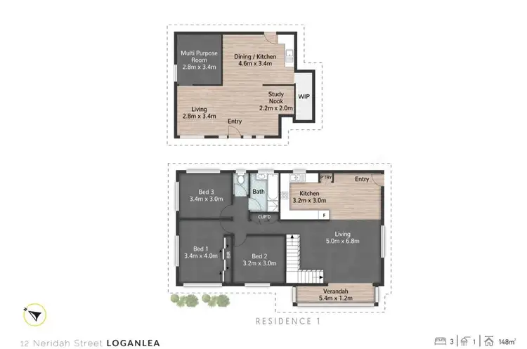 Floorplan of Homely house listing, 1/12 Neridah Street, Loganlea QLD 4131