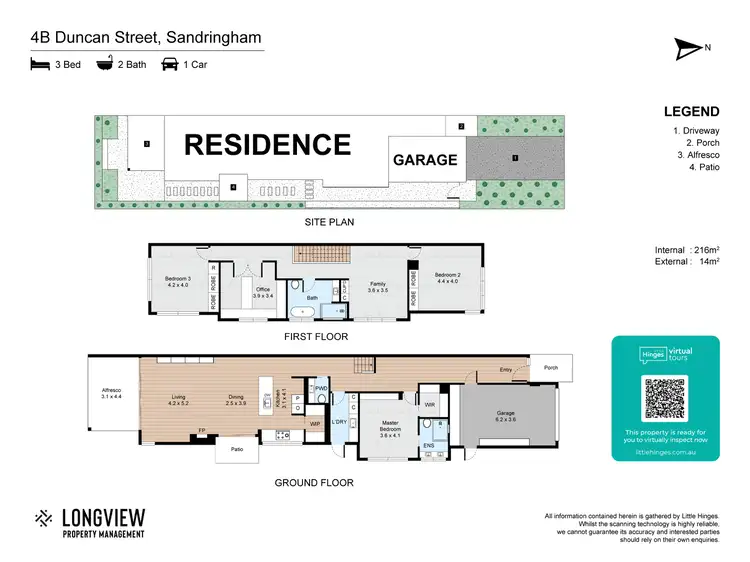 Floorplan of Homely semi-detached listing, 4B Duncan Street, Sandringham VIC 3191