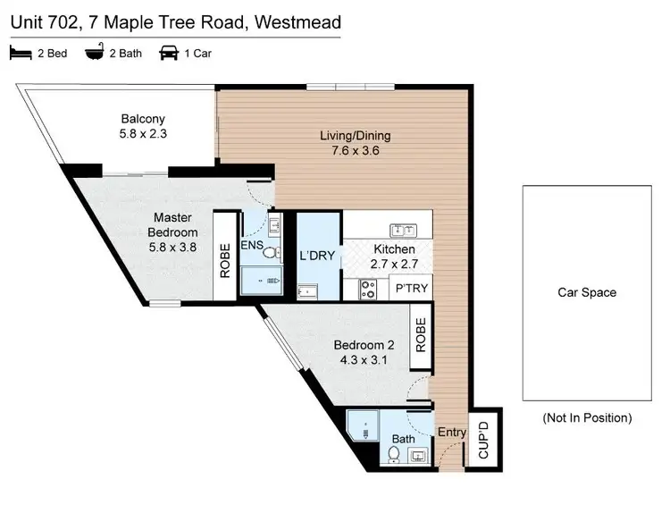 Floorplan of Homely apartment listing, 702/7 Maple Tree Road, Westmead NSW 2145