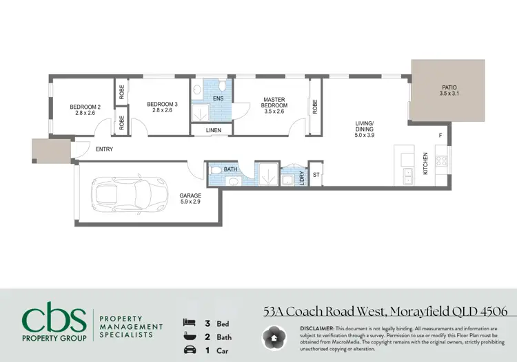Floorplan of Homely semi-detached listing, 1/53 Coach Road West, Morayfield QLD 4506