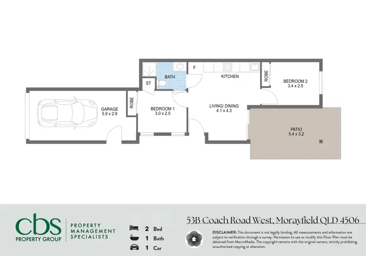 Floorplan of Homely semi-detached listing, 2/53 Coach Road West, Morayfield QLD 4506