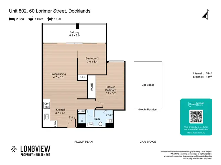 Floorplan of Homely apartment listing, 802/60 Lorimer Street, Docklands VIC 3008