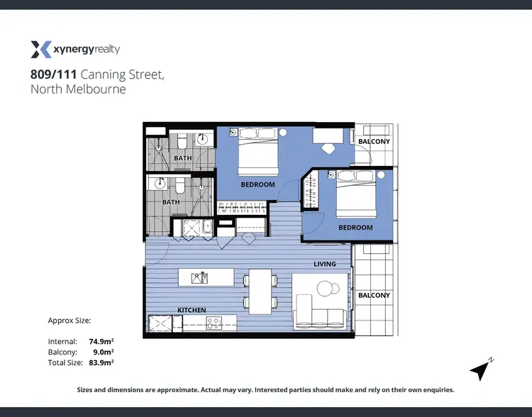 Floorplan of Homely apartment listing, 809/111 Canning Street, North Melbourne VIC 3051