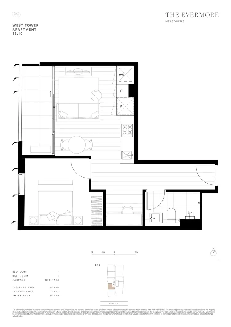 Floorplan of Homely apartment listing, 1310A/60 Dorcas Street, Southbank VIC 3006