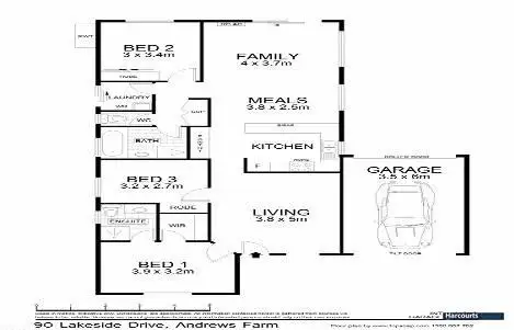 Floorplan of Homely house listing, 90 Lakeside Drive, Andrews Farm SA 5114