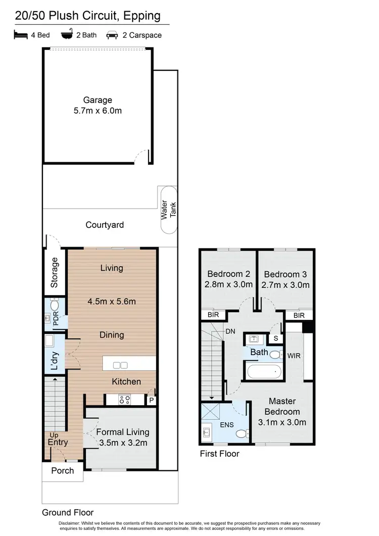 Floorplan of Homely townhouse listing, 20/50 Plush Circuit, Epping VIC 3076