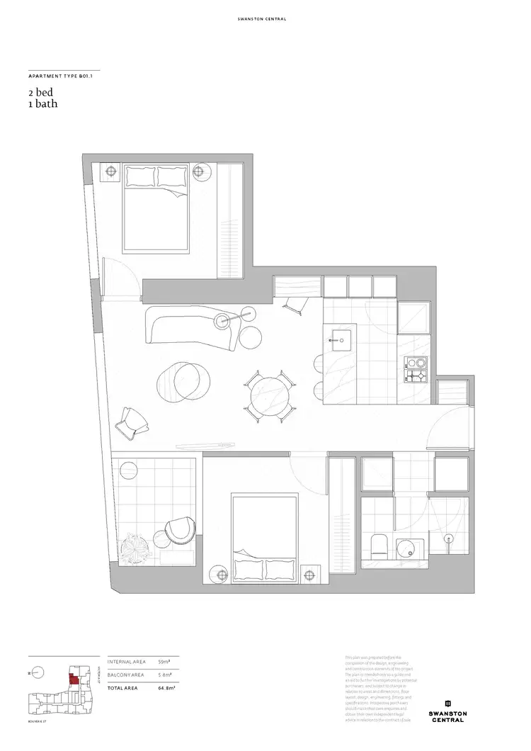 Floorplan of Homely apartment listing, 1202/160 Victoria Street, Carlton VIC 3053