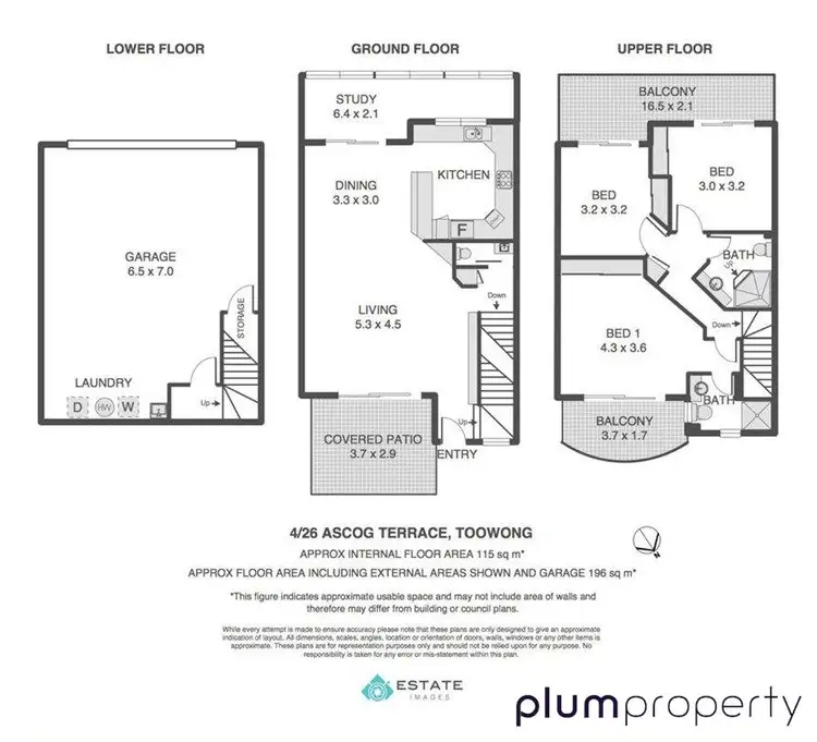 Floorplan of Homely townhouse listing, 4/26 Ascog Terrace, Toowong QLD 4066