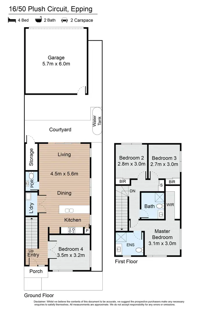 Floorplan of Homely townhouse listing, 16/50 Plush Circuit, Epping VIC 3076