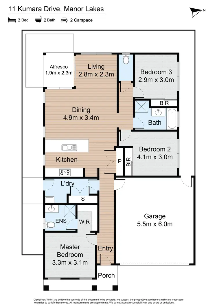 Floorplan of Homely house listing, 11 Kumara Drive, Manor Lakes VIC 3024