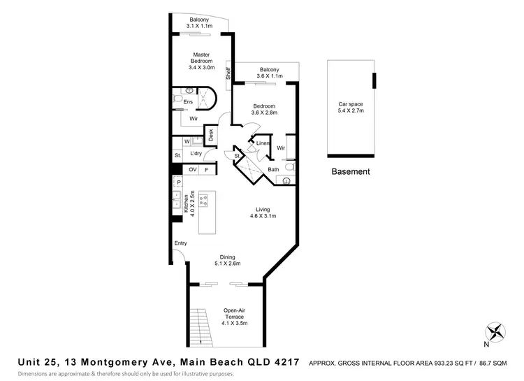 Floorplan of Homely apartment listing, 25/13 Montgomery Avenue, Main Beach QLD 4217