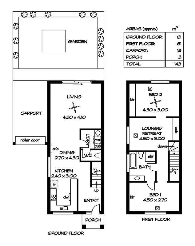 Floorplan of Homely townhouse listing, 3/73 Devonport Terrace, Prospect SA 5082
